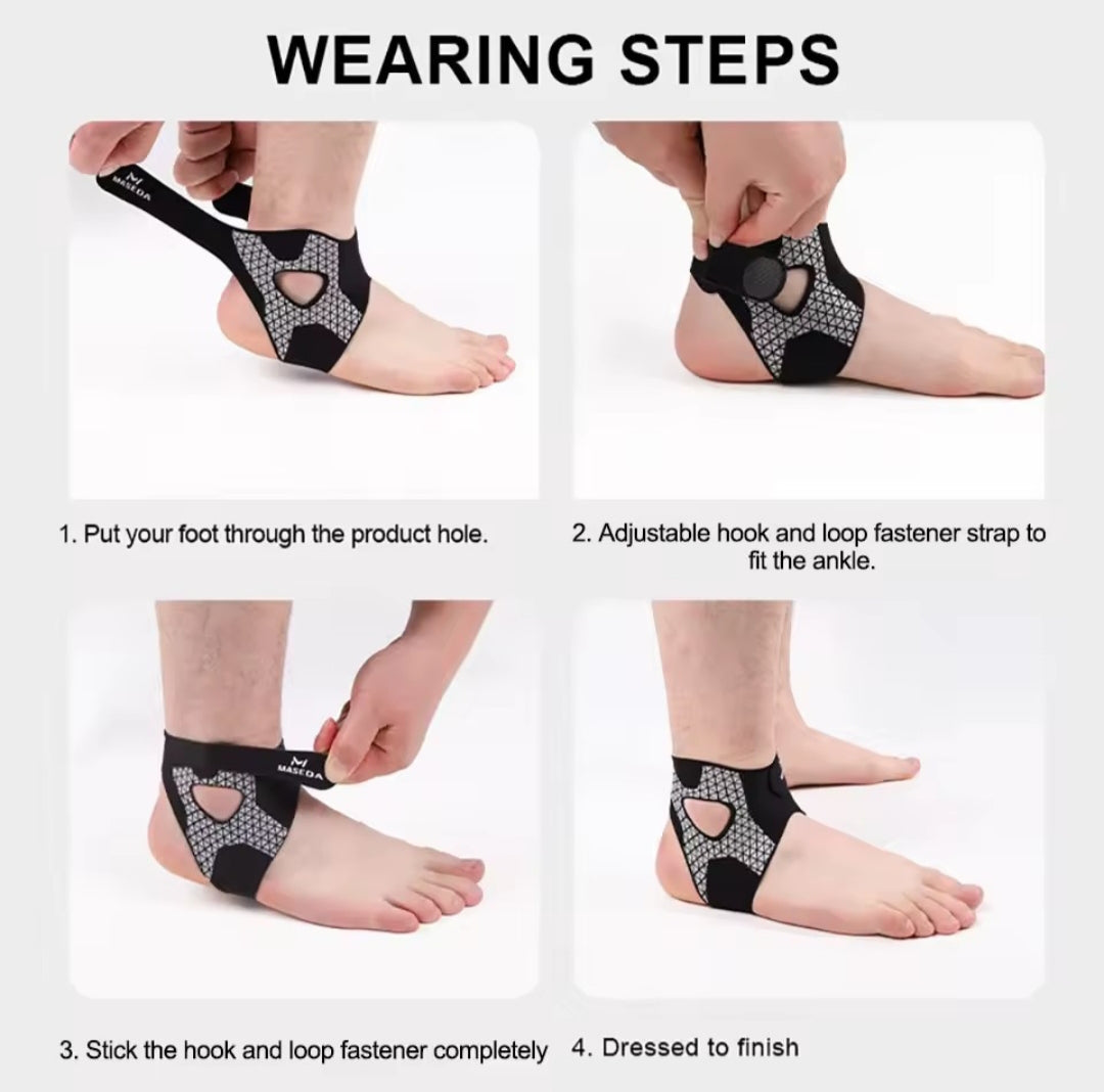Ultra-thin Ankle Brace with Bi-directional Strap Compression